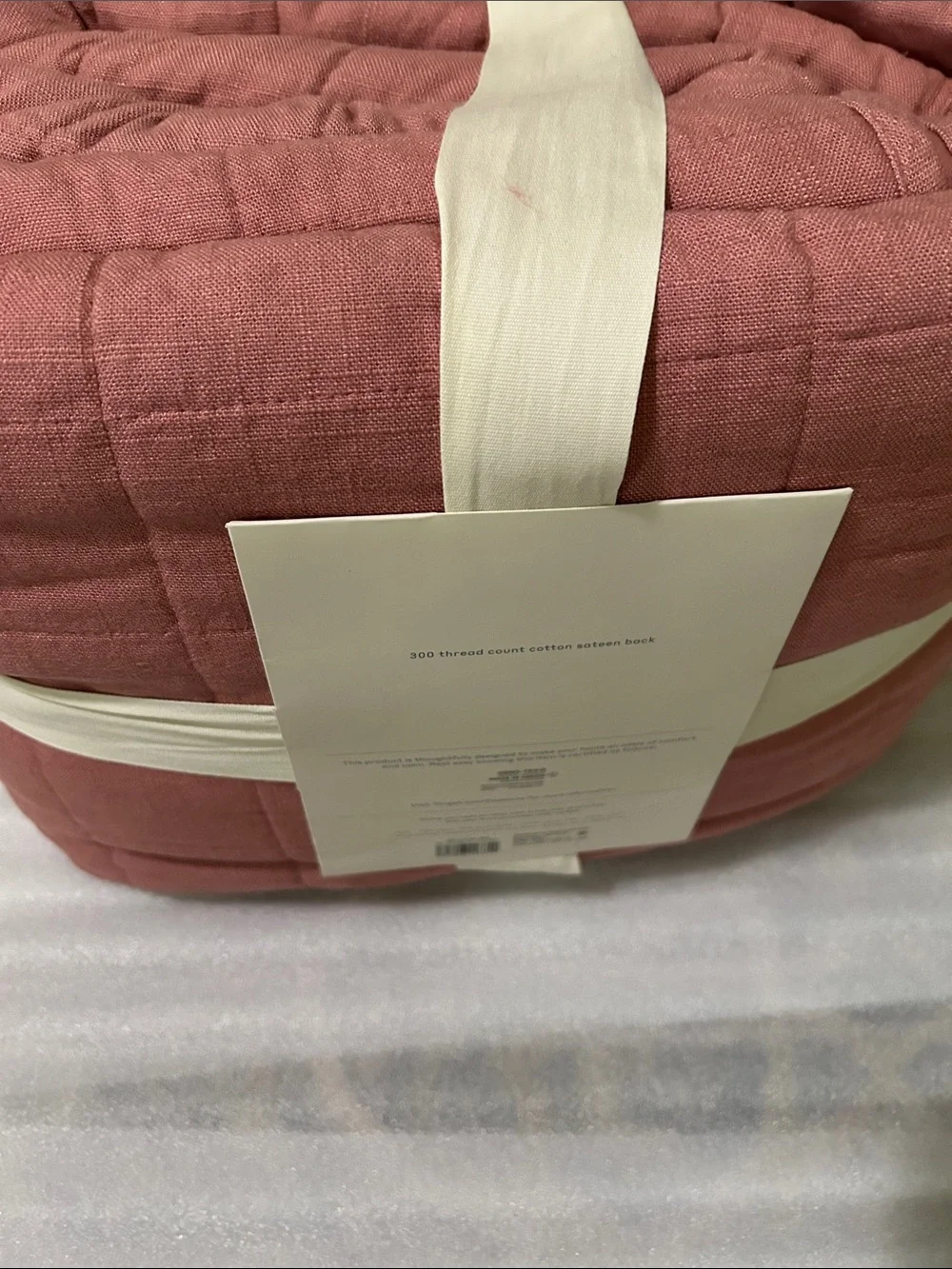 Casaluna King Heavyweight Linen Blend Quilt - Dusty Rose Pink